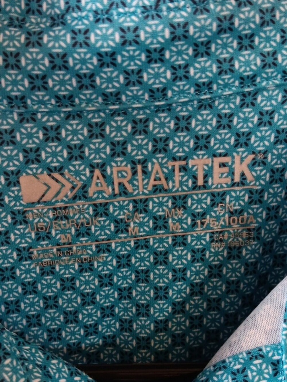 Ariat Turquoise Geo-Pattern Performance Polo - Picture 2 of 11